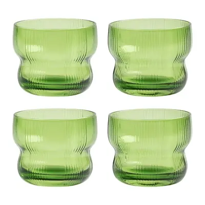 &k amsterdam Circus Glazen - Set van 4 - Groen