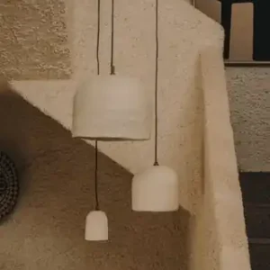 Kave Home - Plafondlamp Sineu van wit papier-maché Ø 34,5 cm
