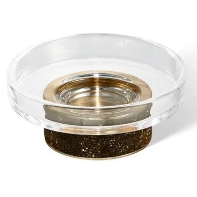 Decor Walther Rocks Zeepschaal Goud Helder met kristallen van Swarovski