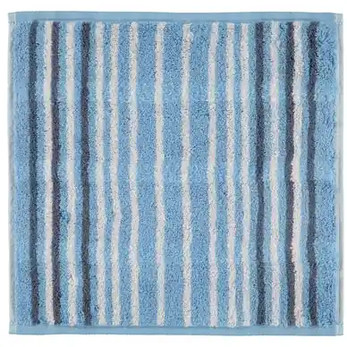 Cawö Noblesse Lines Gezichtsdoekje Stripes Sky (Set van 6)