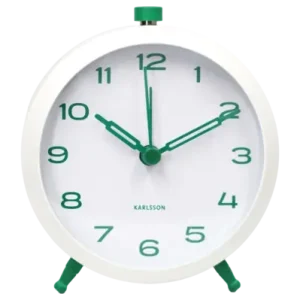 Karlsson Button Retro Wekker White Green