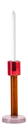 &k amsterdam Bole L Kandelaar - Red / Pink