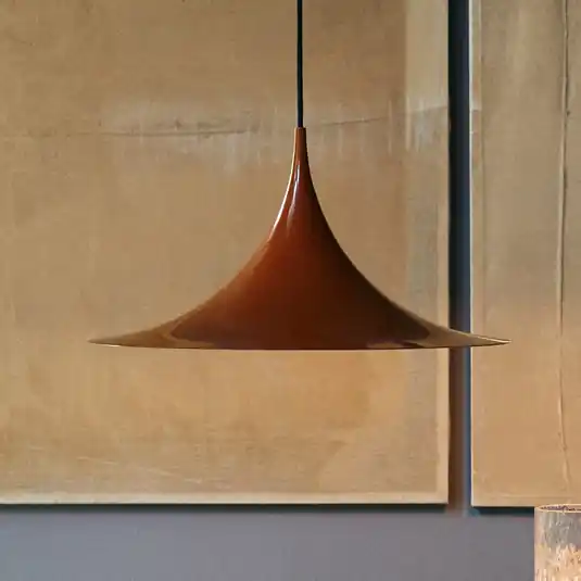 Gubi Hanglamp Semi, Ø 30 cm, pompoen-roestbruin glanzend