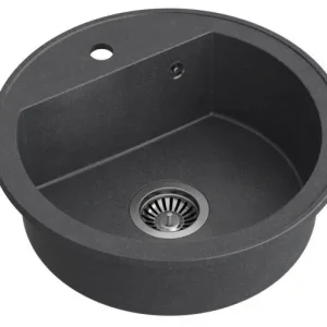 Quadri Norwich Antraciet Granieten Ronde Spoelbak 51 cm Opbouw - 1208956316