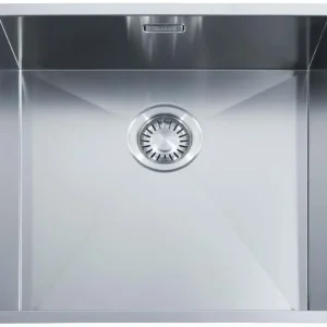 ABK Baronga grote vierkante rvs spoelbak 46x46 cm vlakinbouw onderbouw en opbouw BAR46FVI