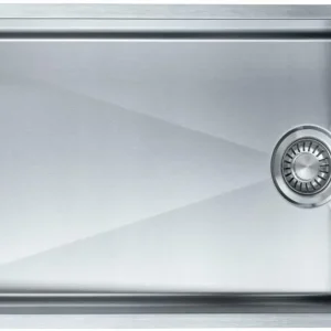 ABK Bingara Extra grote rvs spoelbak 80x40cm met asymetische afvoer onderbouw, opbouw en vlakinbouw BIN80LFVI