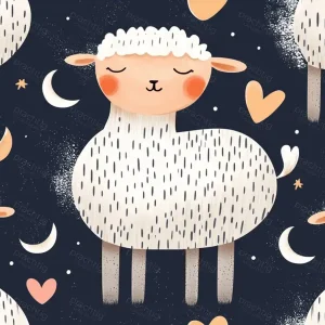 Dromerige Schapen Onder Maanlicht
