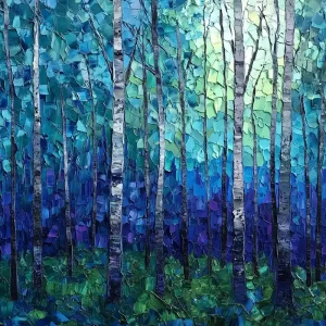 Betoverend Berkenbos in Blauwtinten